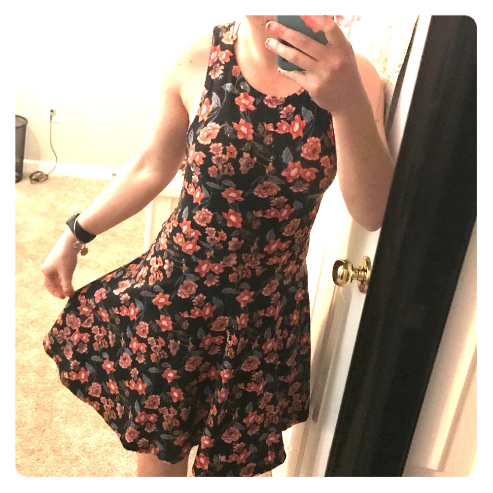 Black floral dress